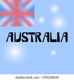 Australia stencil graffiti lettering on background with flag. Design templates for greeting cards, overlays, posters