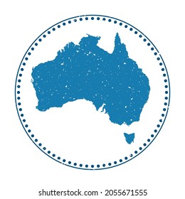 Australia sticker. Travel rubber stamp with map of country, vector illustration. Can be used as insignia, logotype, label, sticker or badge of the Australia.