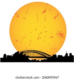 Australia sunset sunrise moon silhouette