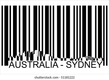 Australia Sydney barcode Isolated over background and groups, vector ILLUSTRATION