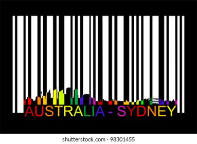 Australia Sydney barcode, vector