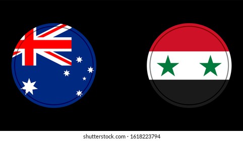 australia and syria flag on a black background