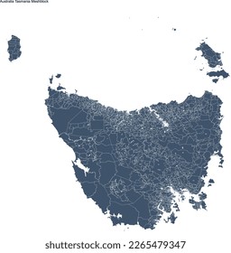 Australia Tasmania map with meshblock