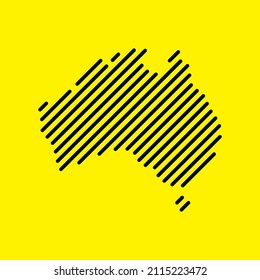 Australia Tech Digital Logo Vector Icon. Australia Map Outline.