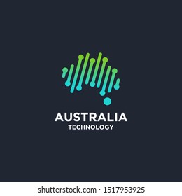 Australia technology logo design vector