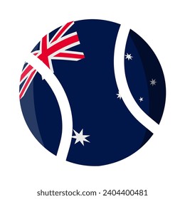 australia-Tennisball, FlaggenVektorgrafik einzeln