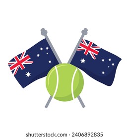 australia tennis flags illustration isolated