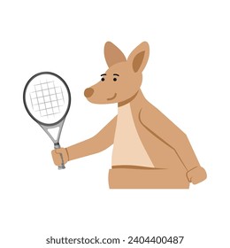 australia tennis illustration with kangaroo vector isolated