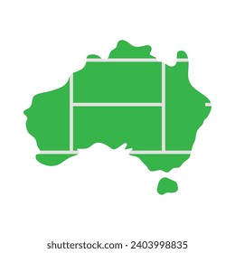 australia tennis map vector isolated