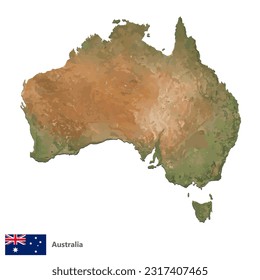Australia Topography Country  Map Vector