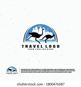 Australia Travel Illustration Logo Premium Vector