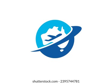 australia travel logo design, tour and traveling world concept icon vector