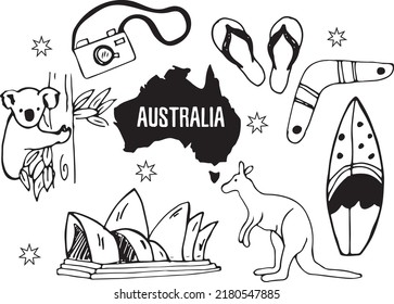 Australia Travel Vector Set Collection of Elements