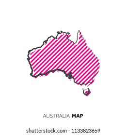 Australia vector country map. Map outline with dots.