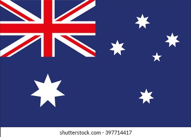 Australia vector flag blue,  fashion illustration stars