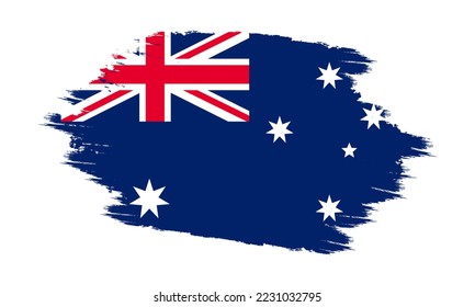 Bandera vectorial de Australia. Agarra la bandera de Australia. Bandera de Australia con textura gruesa. Ilustración del vector