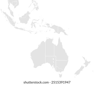 Australia Vector gris aislado sobre fondo blanco. Tierra plana, icono de Australia.