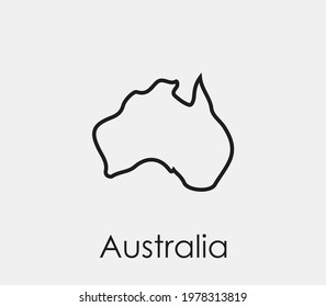 Australia vector icon. Editable stroke. Symbol in Line Art Style for Design, Presentation, Website or Apps Elements, Logo. Pixel vector graphics - Vector