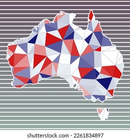 Australia vector illustration. Australia design on gradient stripes background. Technology, internet, network, telecommunication concept. Modern vector illustration.