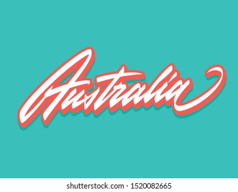 Australia vector lettering logo design element