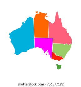 Australia Vector Map Stock Vector (Royalty Free) 756577192 | Shutterstock