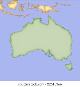 Australia Vector Map Borders Surrounding Countries Stock Vector ...