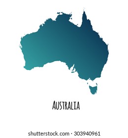 Australia vector map with color gradient and caption on white background. Can be used as element of your infographics or presentation