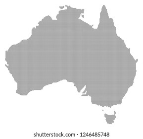 Australia vector map made of black high density triangles