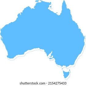 Australia vector map.Hand drawn minimalism style.