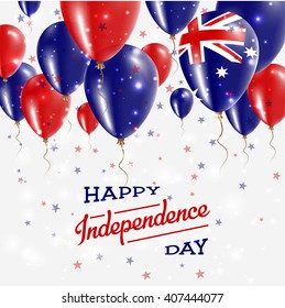 Australia Vector Patriotic Poster. Independence Day Placard with Bright Colorful Balloons of Country National Colors. Australia Independence Day Celebration.