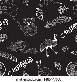 australia vector seamless pattern . Concept for print, web design, cards, wallpapers, textile