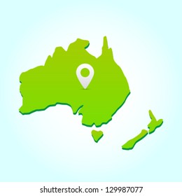 Australia, vector silhouette of a continent