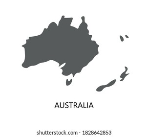 Australien. Vektorsilhouette des Kontinents. Festland Graues Land.