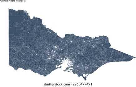 Australia Victoria  map with meshblock