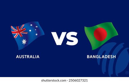 Australia VS Bangladesh International Cricket Flag Badge Design Template Vector Illustration.