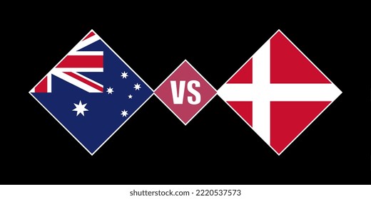 Australia vs Denmark flag concept. Vector illustration.