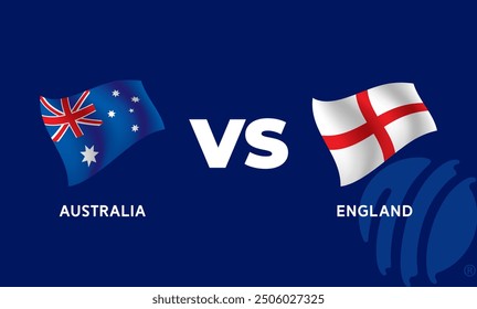 Australia VS England International Cricket Flag Badge Design Template Vector Illustration.