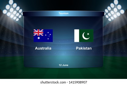 Australia Vs Pakistan Cricket Scoreboard Broadcast Graphic Template