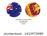 Australia vs Sri Lanka, 2019 Cricket Match, Vector illustration