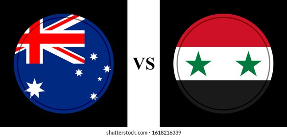 australia vs syria. vector background