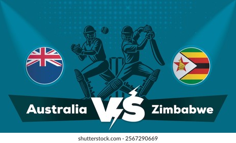 Australia VS Zimbabwe , Zimbabwe Vs Australia cricket match , Cricket match concept with creative illustration.eps