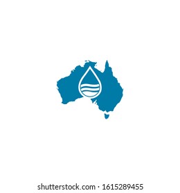 australia and water concept logo