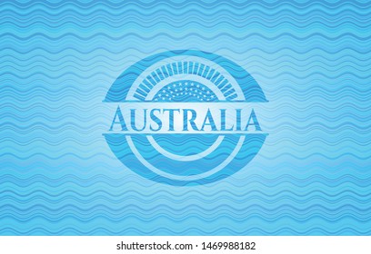 Australia water wave representation style emblem. Vector Illustration. Detailed.