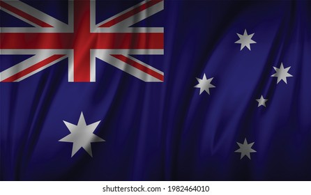 Australia wave flag flat layout vector illustration