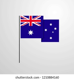 Australia waving Flag design vector