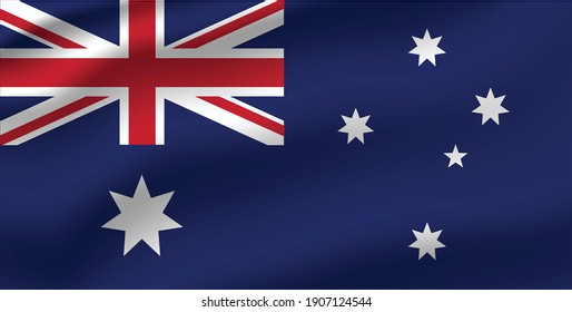 Australia waving flag vector editable