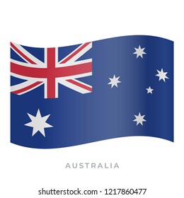 Australia waving flag vector icon. National symbol of Australia. Vector illustration isolated on white.