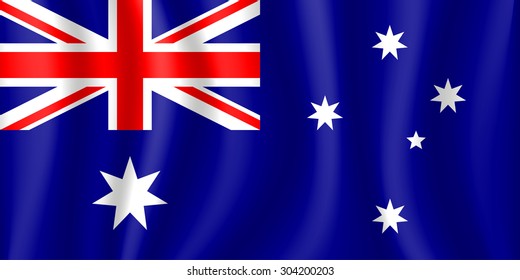 Australia waving flag - vector icon