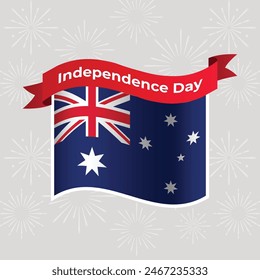 Australia Wavy Flag Independence Day Banner Background