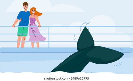 australia whale watching  vector.  breach animal, water iceland, blue island australia whale watching character. people flat cartoon illustration